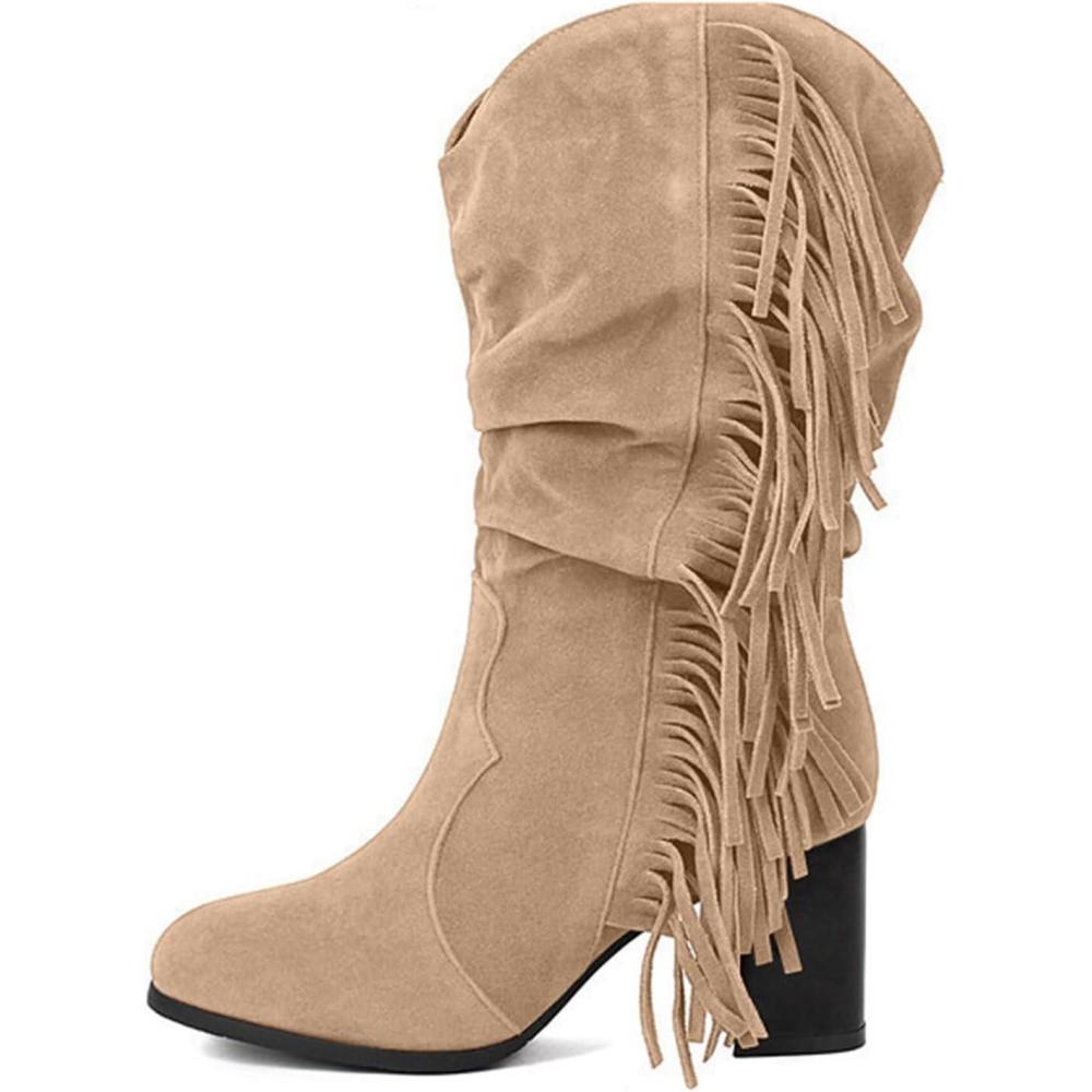 image:imageChaussure Femme Bottes Cavalieres Femme Chaussures Pieds Larges Botte Caoutchouc Chaudes Haute Hiver Equitation Pour Mollet Large Chaussure Fourre De Randonne Confortable Bottines CompensesBlanc C