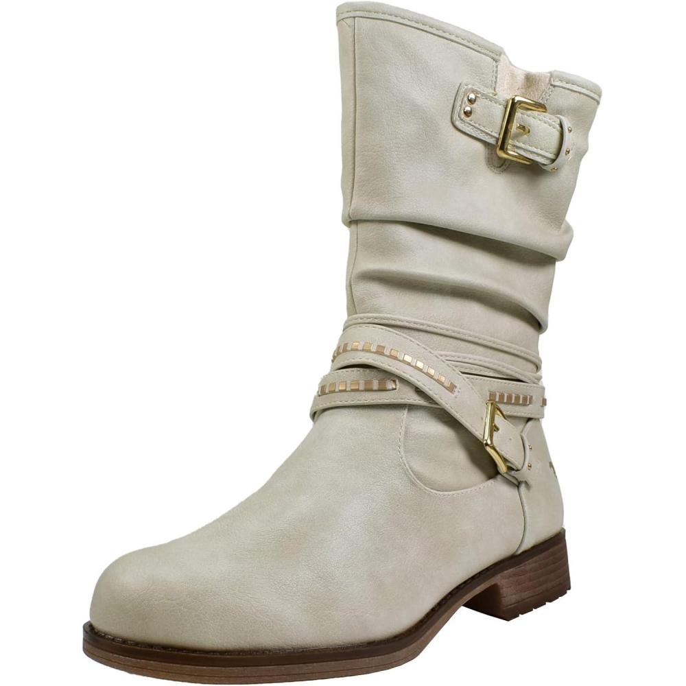 image:imageMustang 1139624 Bottes hautes FemmeBlanc