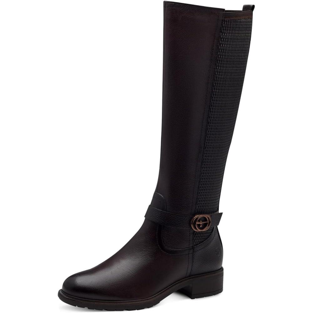 image:imageTamaris Bottes Hautes en Cuir FemmeAcajou