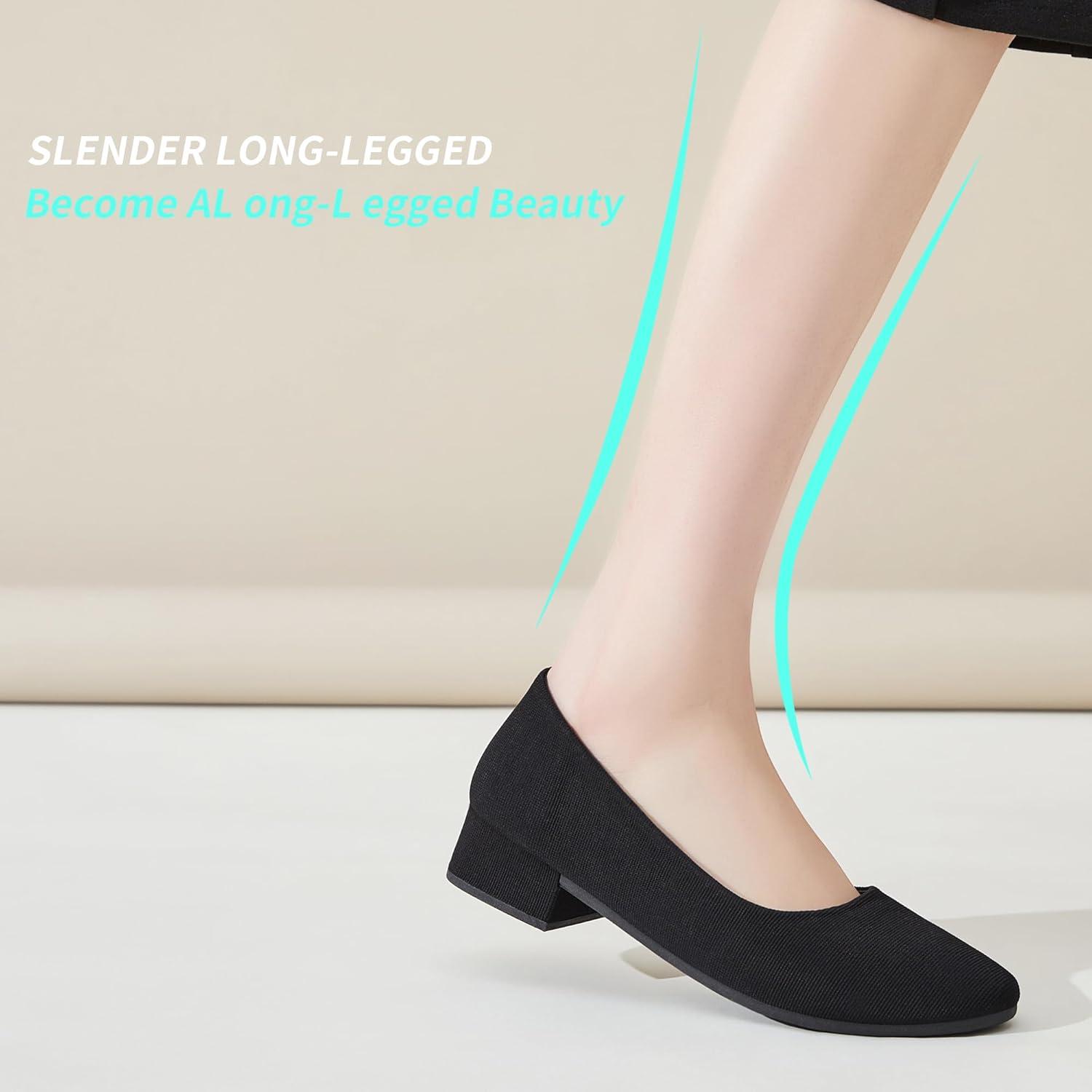 image:imageALTOCIS Escarpins talons pais pour femme lgants Bout rond Plateforme basse Chaussures de bureauBalck