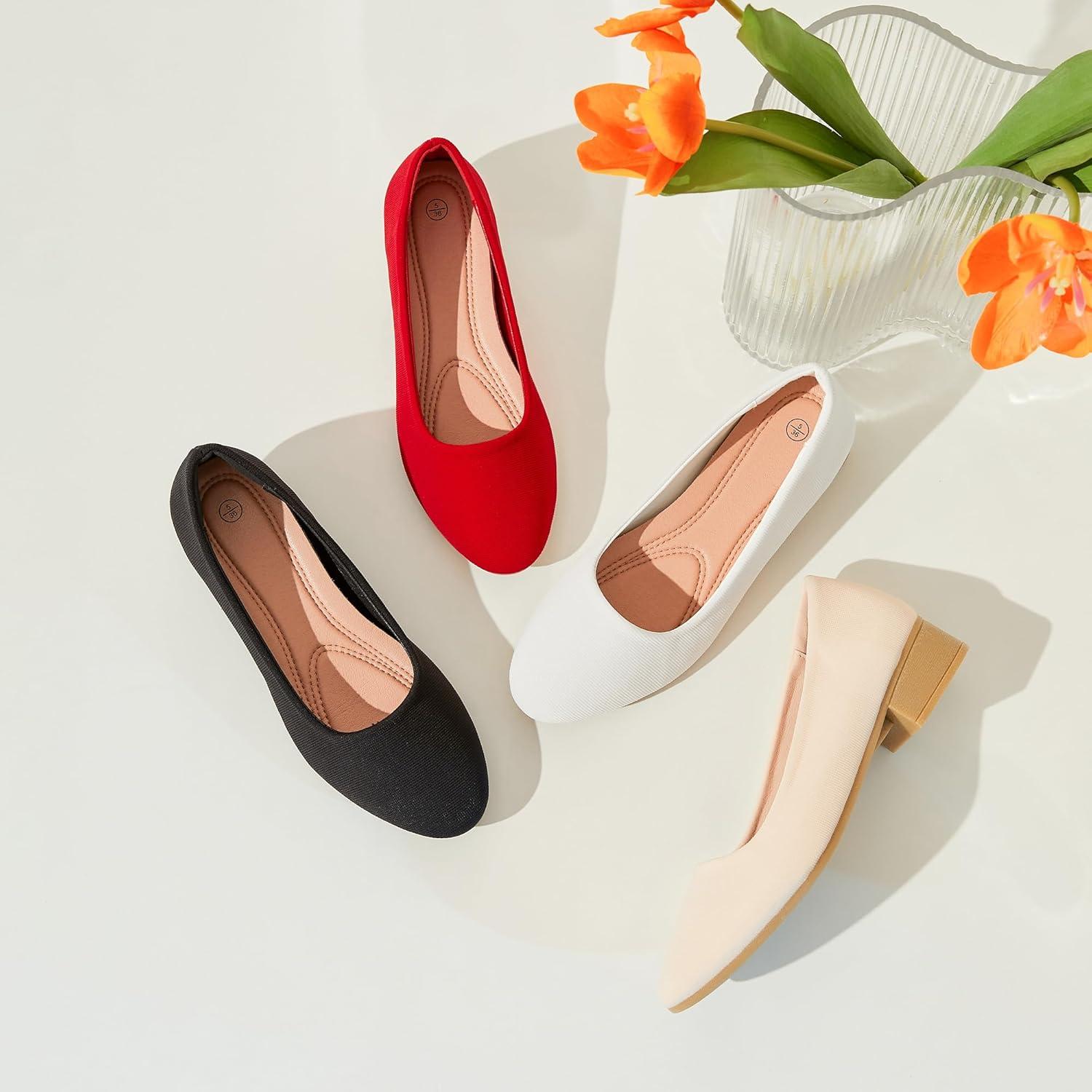 image:imageALTOCIS Escarpins talons pais pour femme lgants Bout rond Plateforme basse Chaussures de bureauNature