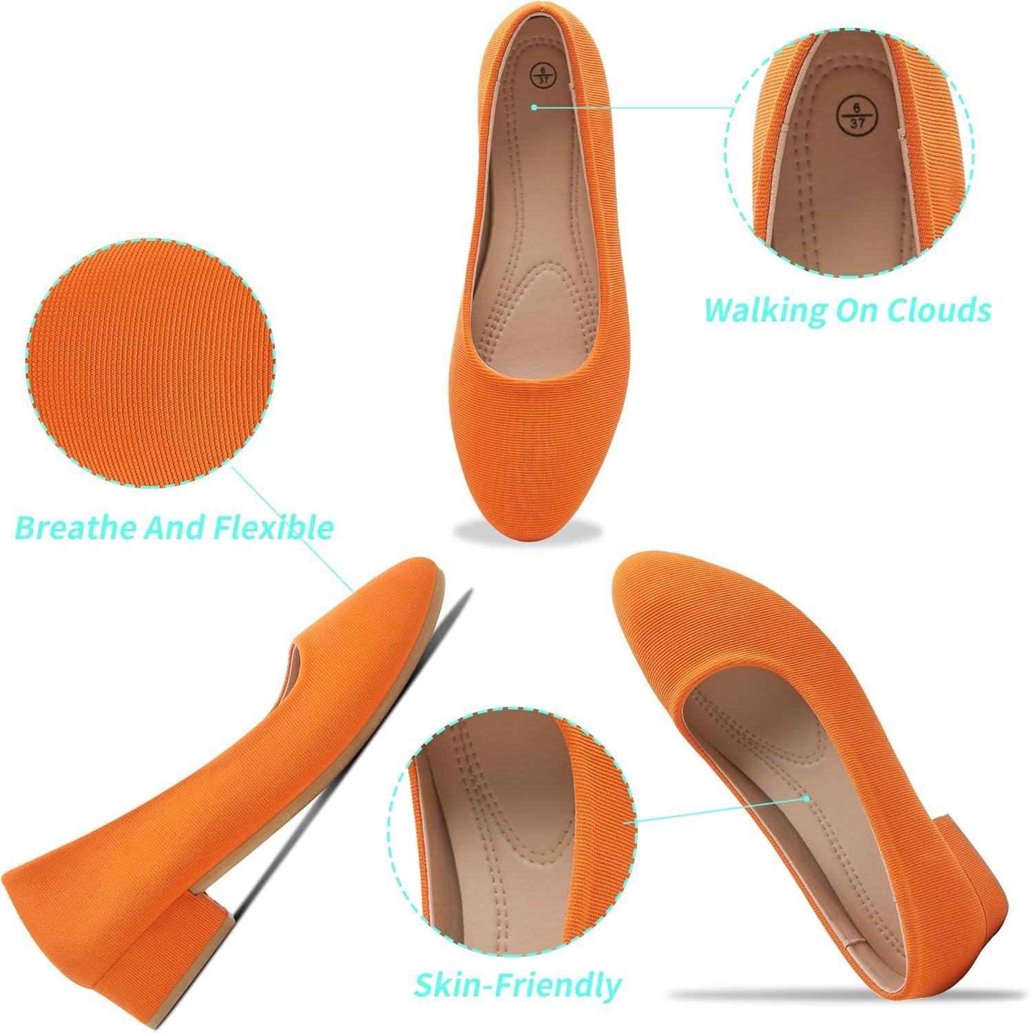 image:imageALTOCIS Escarpins talons pais pour femme lgants Bout rond Plateforme basse Chaussures de bureauOrange
