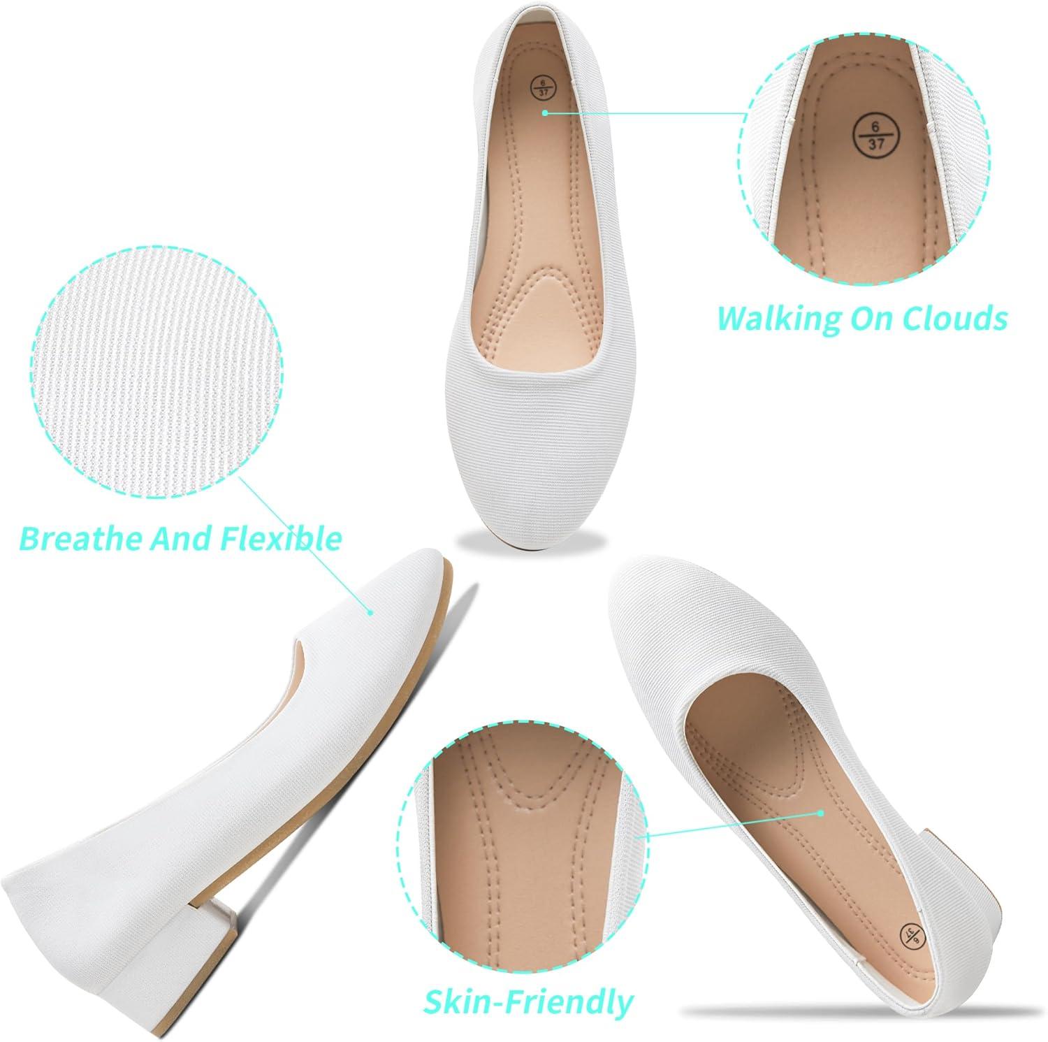 image:imageALTOCIS Escarpins talons pais pour femme lgants Bout rond Plateforme basse Chaussures de bureauTout en Blanc