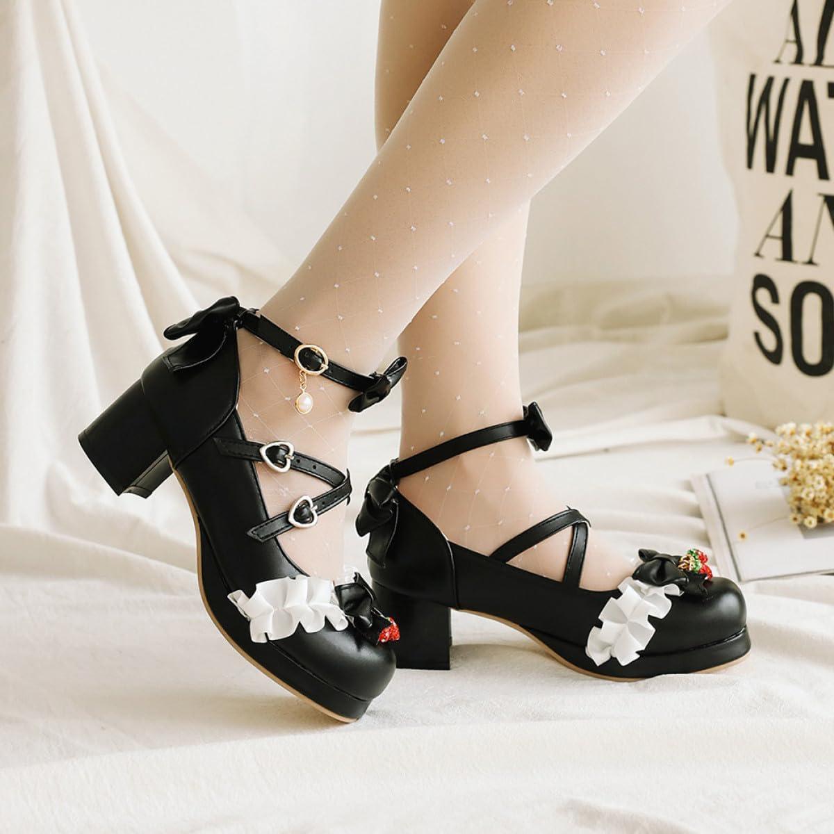 image:imageChaussures Femme lgantes avec Nud Dcoratif Talon pais Confortable pour Quatre Saisons Escarpins Mode Ville Style Simple et Raffin