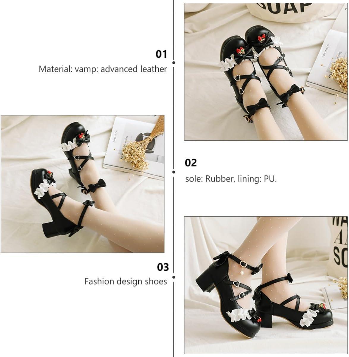 image:imageChaussures Femme lgantes avec Nud Dcoratif Talon pais Confortable pour Quatre Saisons Escarpins Mode Ville Style Simple et Raffin