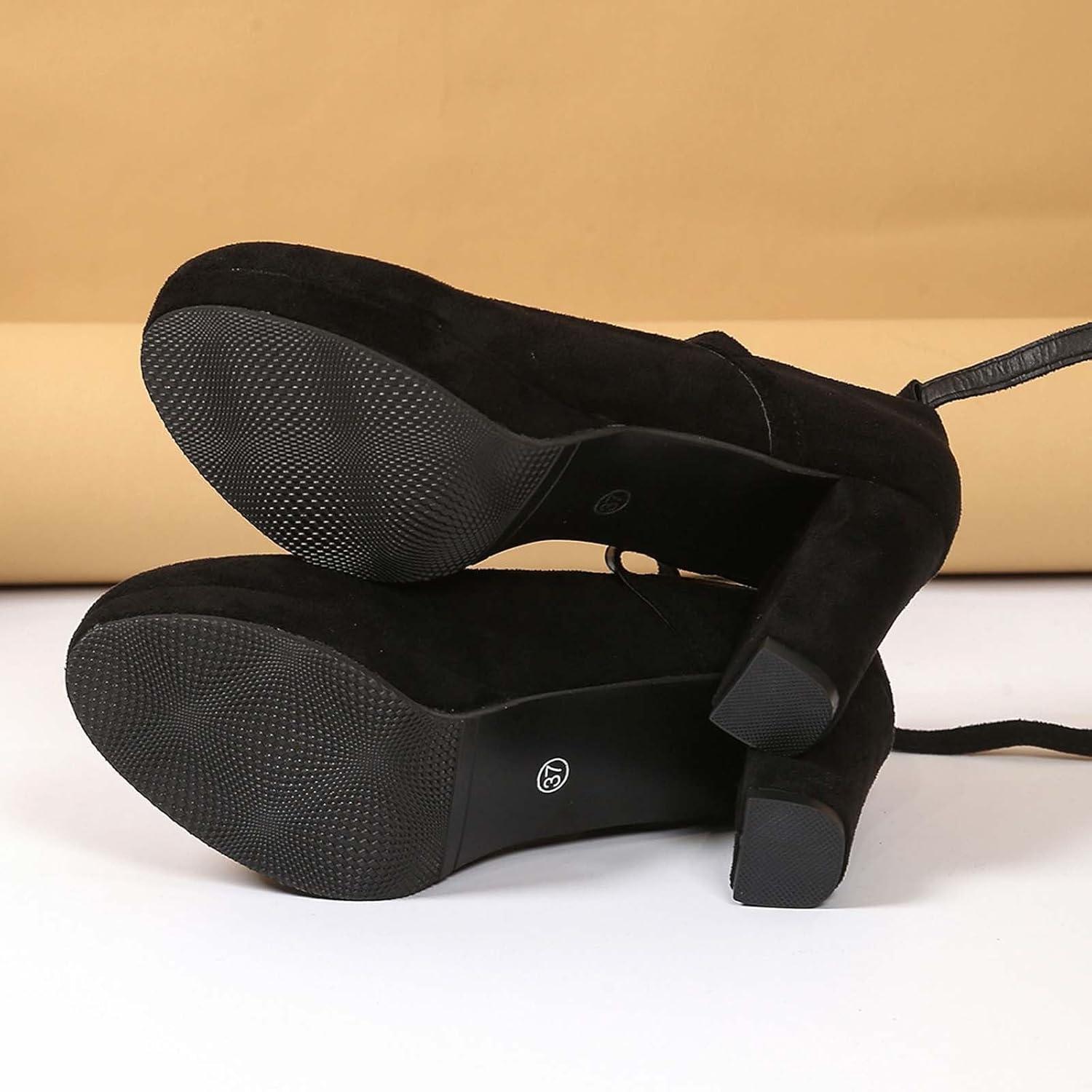 image:imageChaussures de costume traditionnel pour femme Escarpins talons pais Chaussures de danse confortables Talon bloc Ballerines lgantes pour DirndlO Noir