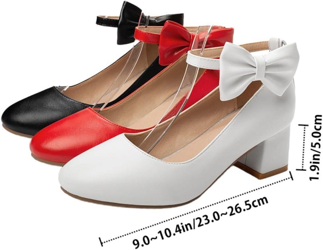 image:imageiplusmile Escarpins Femme Talons pais Confortables avec Noeud lgant Chaussures Boucle pour Marche et Quotidien Noir