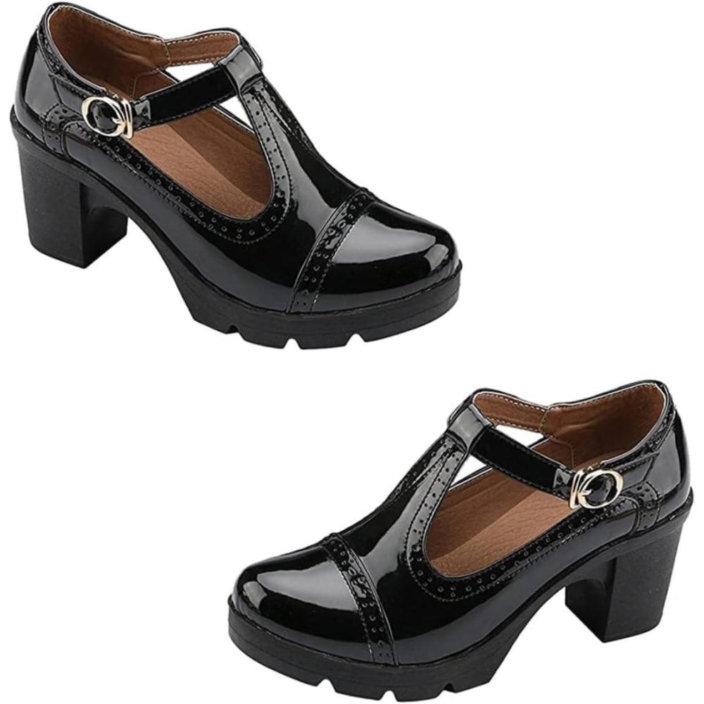 image:imageBESPORTBLE Escarpins  Talons pais Plateforme pour Femmes Chaussures lgantes  Bout Rond Confortables et Rsistantes Style Classique et Respirant Adaptes Au Travail et Sorties