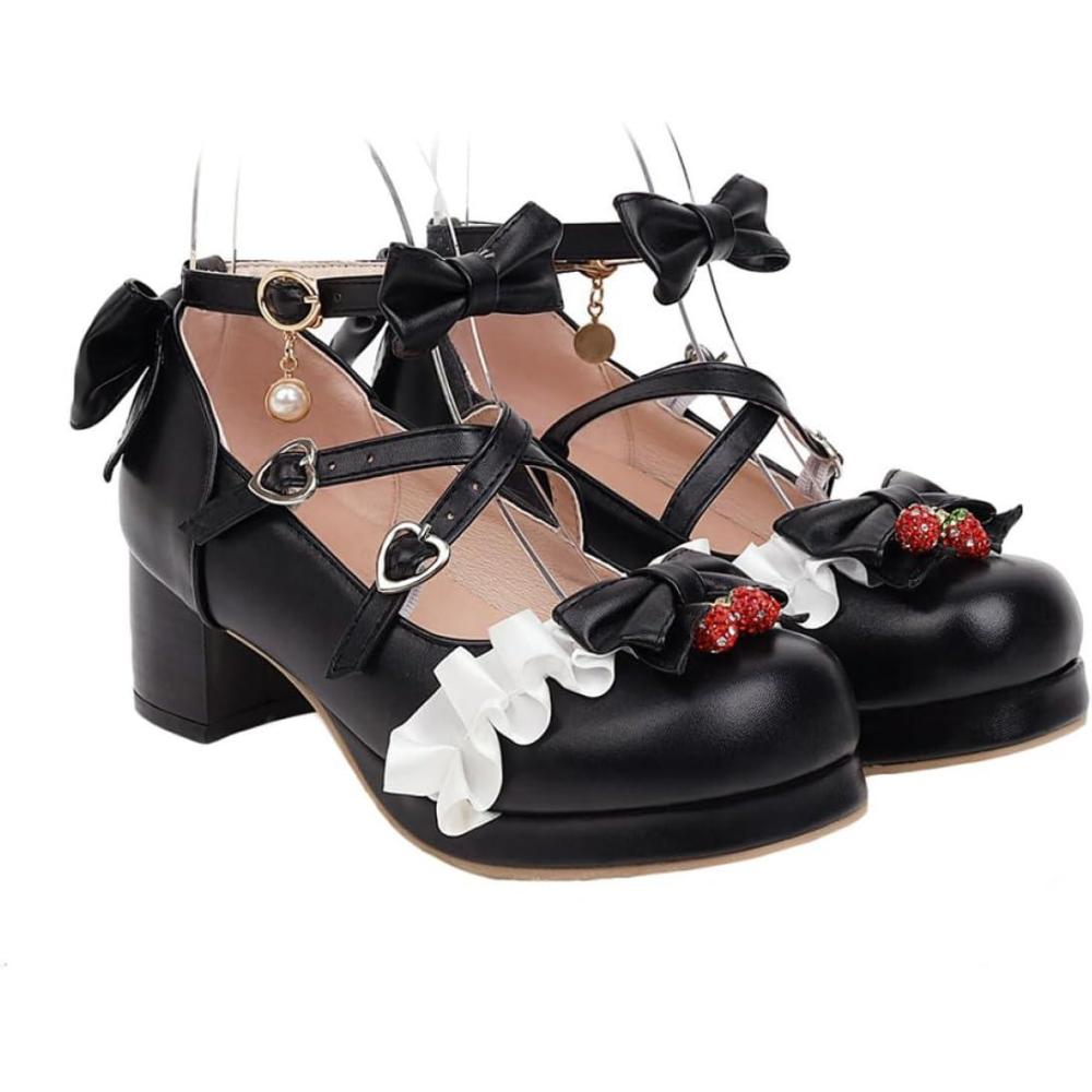 image:imageChaussures Femme lgantes avec Nud Dcoratif Talon pais Confortable pour Quatre Saisons Escarpins Mode Ville Style Simple et Raffin