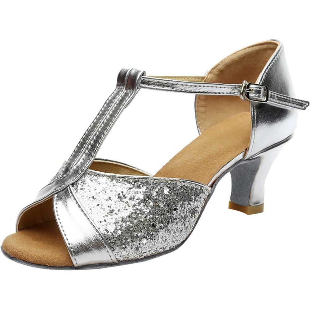 image:imageMary Janes Chaussures Habilles Confortables Talons Bas Et pais pour Femmes Escarpins Bout Carr Et Bout Ferm Mocassins pour FemmesA40 Silver