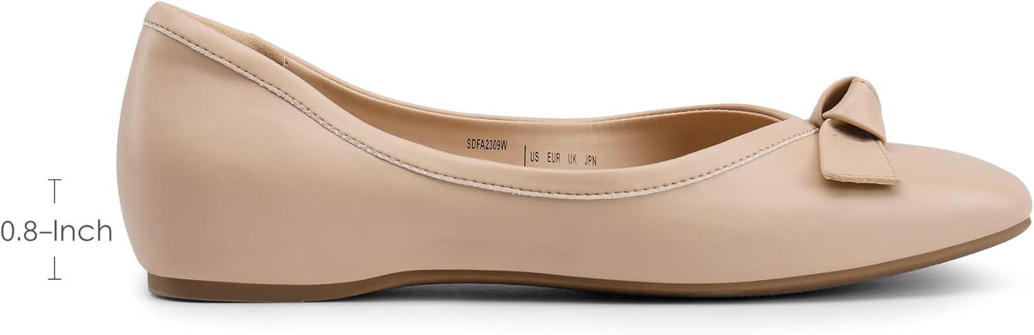 image:imageDREAM PAIRS Ballerines Femme Petit Talon Compens Bout Carr Confortable Chaussures lgantes pour Mariage Crmonie Soire ou BureauNu