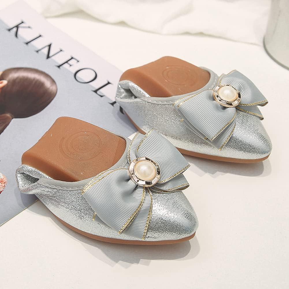 image:imageMACHSWON Ballerines plates scintillantes et confortables bout pointu avec nud papillon pour femmeArgent 88