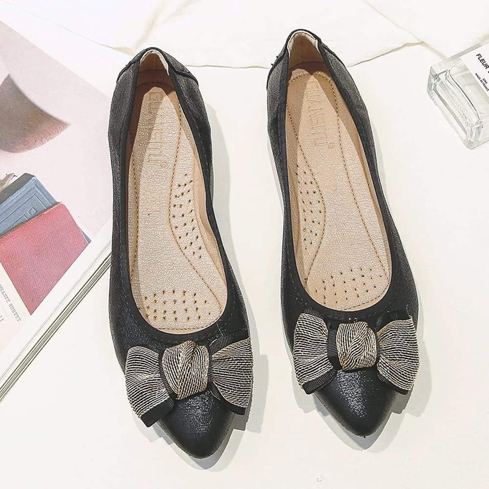 image:imageMACHSWON Ballerines plates scintillantes et confortables bout pointu avec nud papillon pour femmeNoir 04