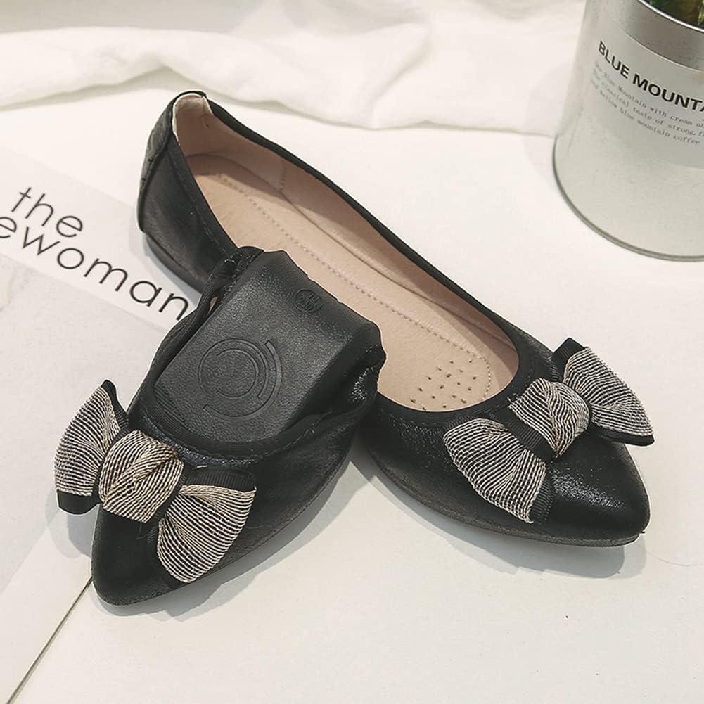 image:imageMACHSWON Ballerines plates scintillantes et confortables bout pointu avec nud papillon pour femmeNoir 04