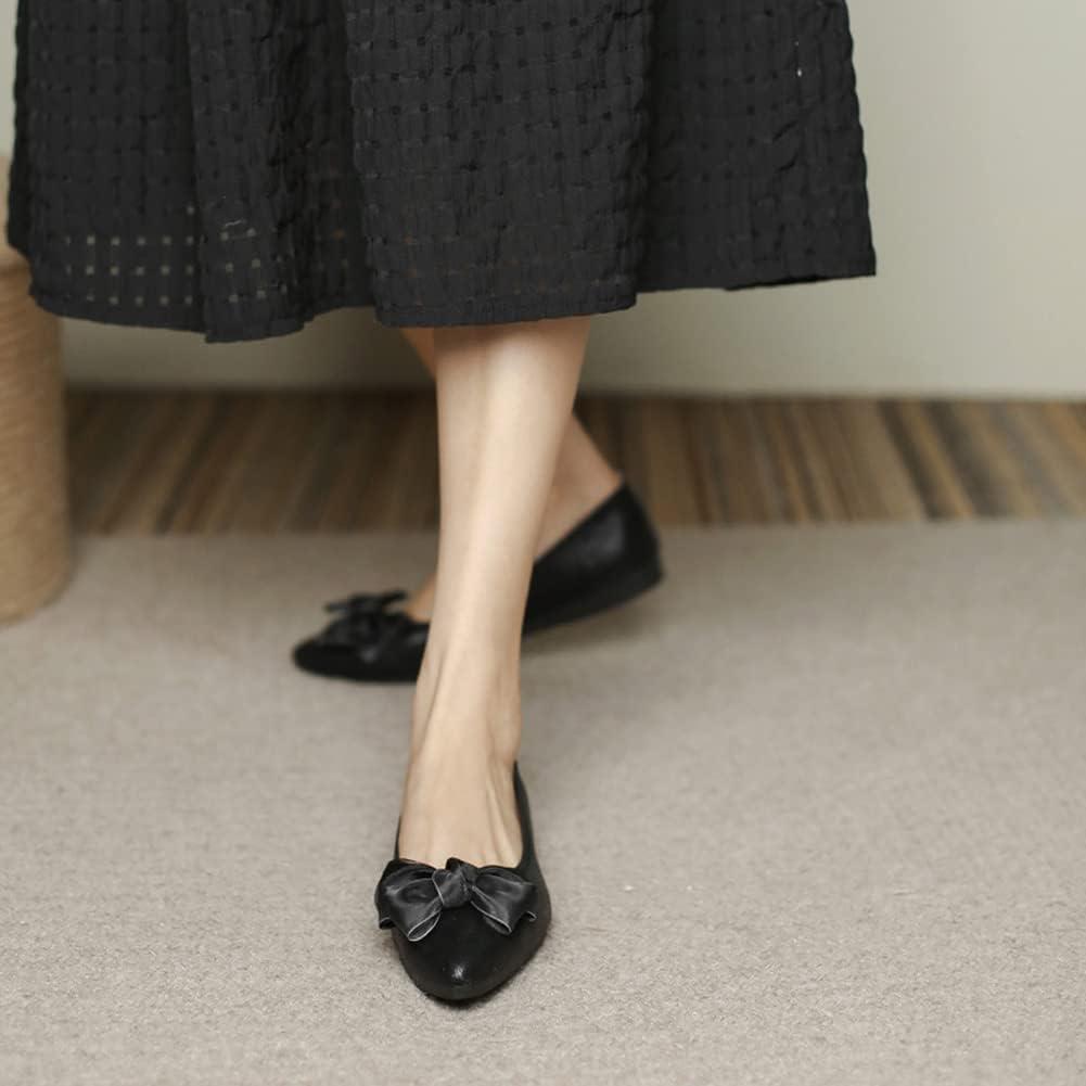image:imageMACHSWON Ballerines plates scintillantes et confortables bout pointu avec nud papillon pour femmeNoir
