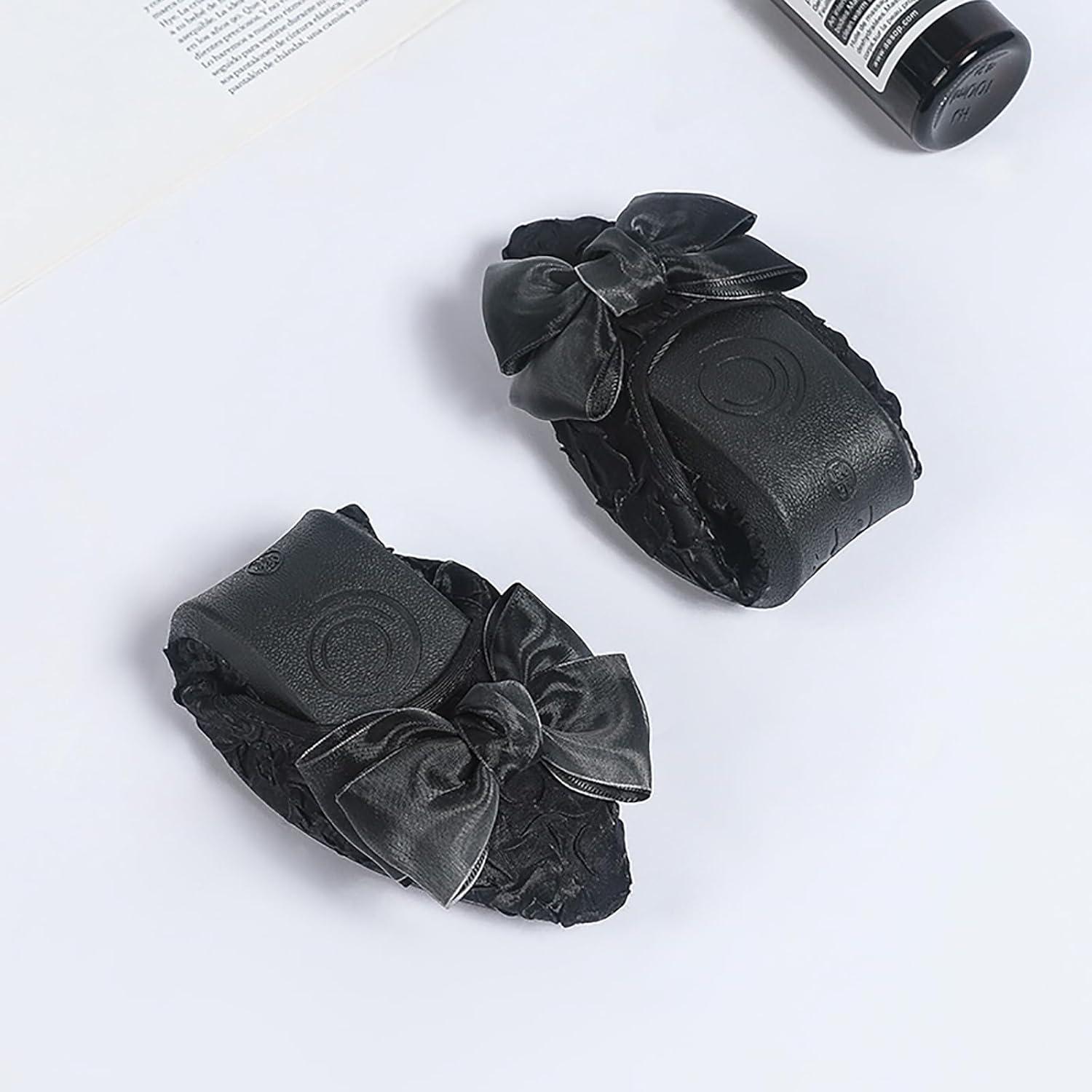 image:imageMACHSWON Ballerines plates scintillantes et confortables bout pointu avec nud papillon pour femmeNoir 9