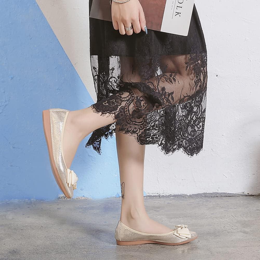 image:imageMACHSWON Ballerines plates scintillantes et confortables bout pointu avec nud papillon pour femmeOr 88