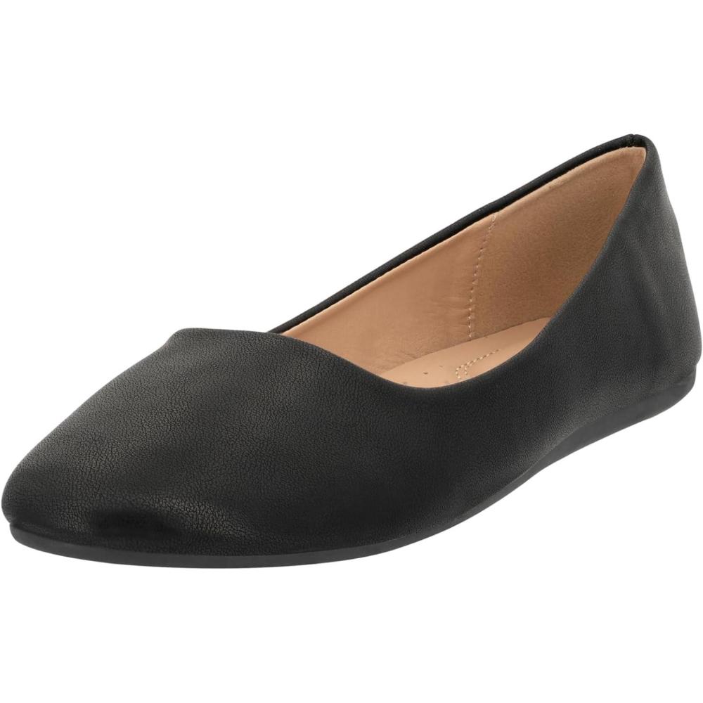 image:imageElara Chunkyrayan Ballerine Plate Confortable pour FemmeNoir Paris Taille Plus Petite