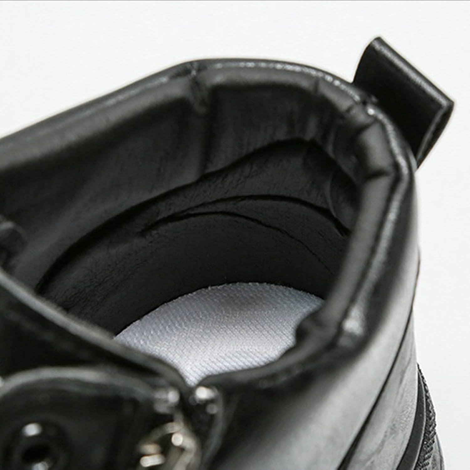 image:imageChaussures en cuir pour homme Baskets sportives Semelle plate Chaussures de randonne avec fermeture clair latrale Chaussures lacets Chaussures de sport Chaussures lmentairesNoir