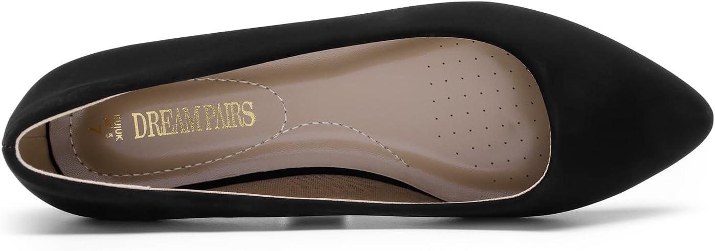 image:imageDREAM PAIRS Ballerines plates bout pointu pour femme Confortables et douces enfiler Chaussures plates dcontractes pour le travail le bureau et les affaires Nubuck noir 41 EU Large