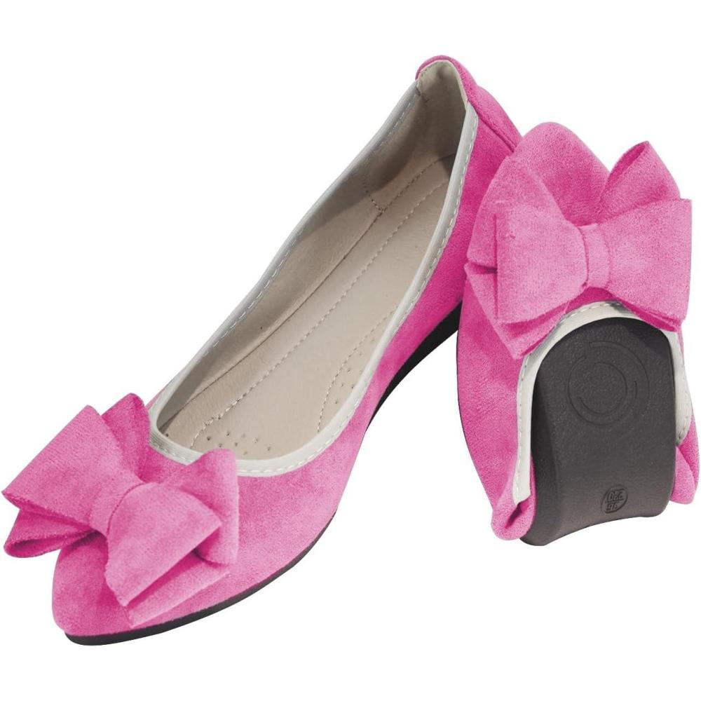 image:imageBallerines plates pliables tendance avec nud papillon et bout pointu pour femmeRose