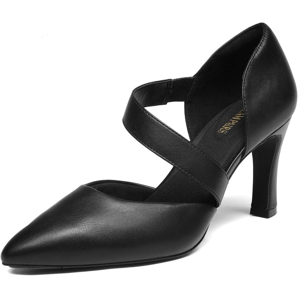 image:imageDREAM PAIRS Escarpins Femme Confortable Chaussure Talon avec Bride Asymtrique Escarpin SDPU2350WNoir Pu