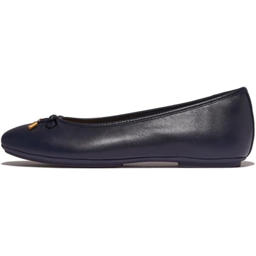 image:imageFitflop Ballerines en Cuir Beige DelicatoBleu Marine