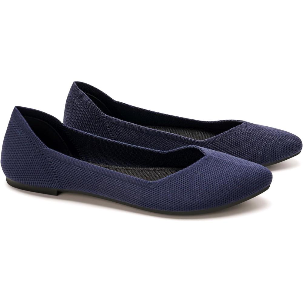 image:imageGLAMORA Ballerines plates pour femme plusieurs couleurs design lopard et classique chaussures dcontractes en tissuBleu Marine