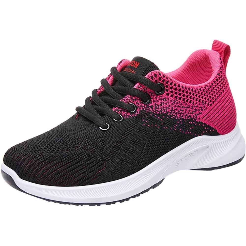 image:imageGnrique Chaussures Hallux Valgus Femme Automne Femmes Baskets Fond Plat lger Confortable Respirant Lacets Design dcontract Orthopdique Marche Basket Respirantes Antidrapantes BasquettesLe Noir