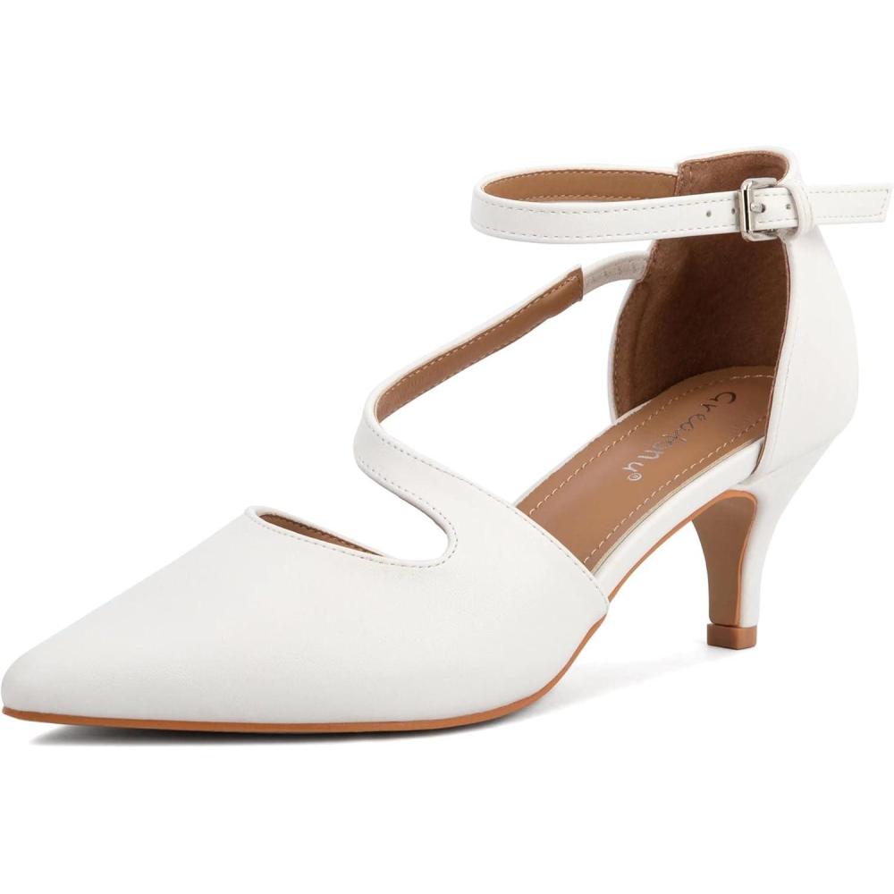 image:imageGreatonu Chaussures Talons Pointues avec Bandes croises pour FemmeBlanc