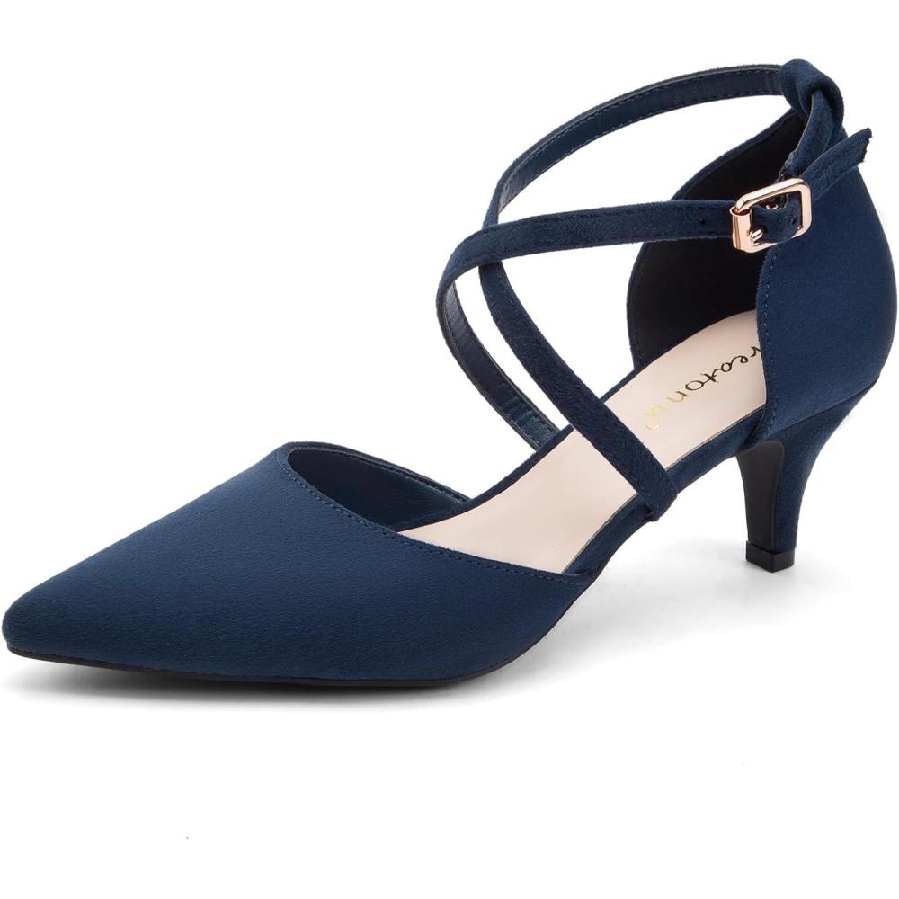 image:imageGreatonu Chaussures Talons Pointues avec Bandes croises pour FemmeBleu