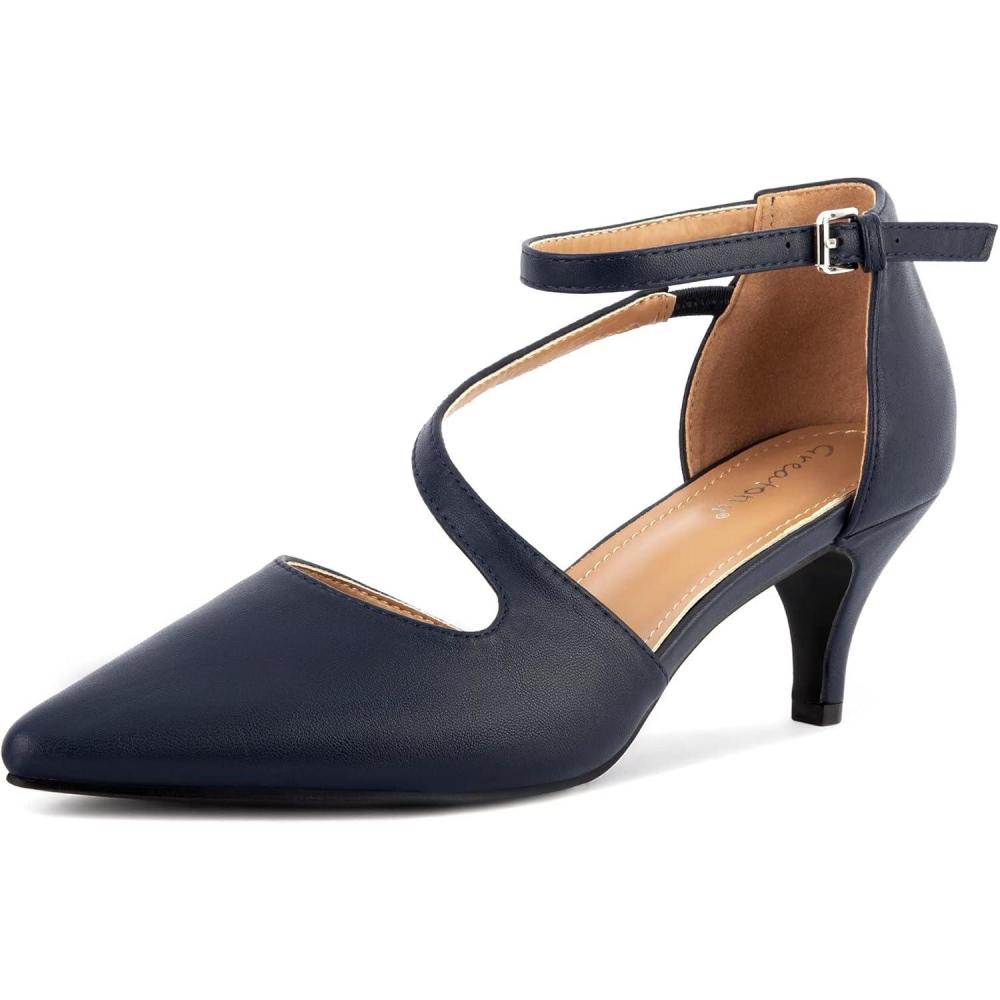 image:imageGreatonu Chaussures Talons Pointues avec Bandes croises pour FemmeMarine