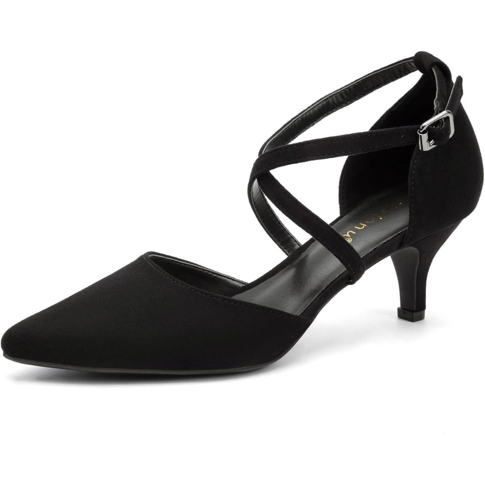 image:imageGreatonu Chaussures Talons Pointues avec Bandes croises pour FemmeNoir