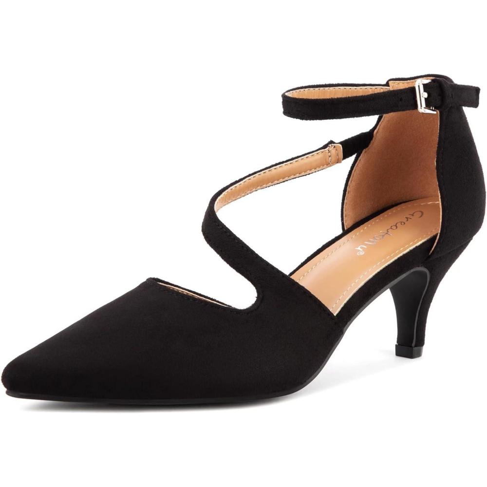 image:imageGreatonu Chaussures Talons Pointues avec Bandes croises pour FemmeNoir A