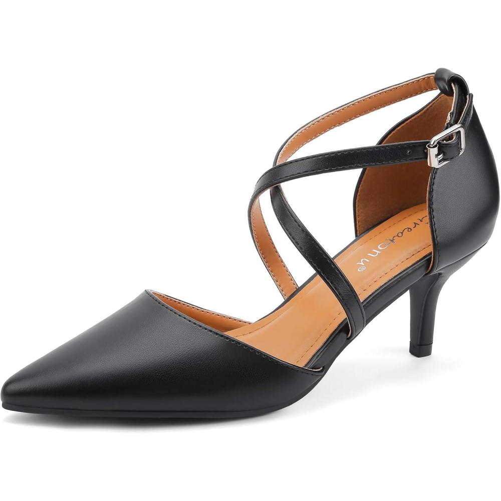 image:imageGreatonu Chaussures Talons Pointues avec Bandes croises pour FemmeNoir Pu