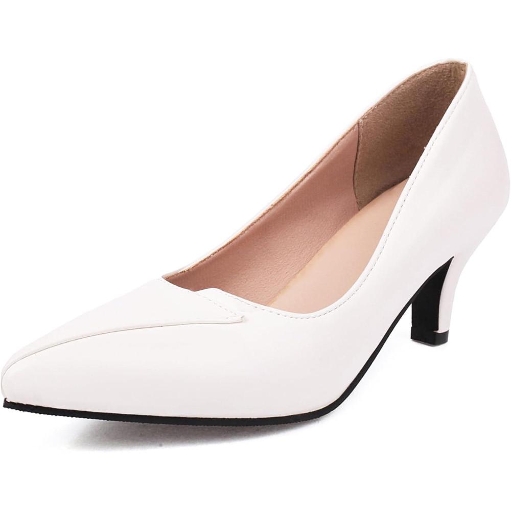 image:imageBviennic Escarpins Pour Femmes Petit Talon 681 Taille 3346Blanc 2