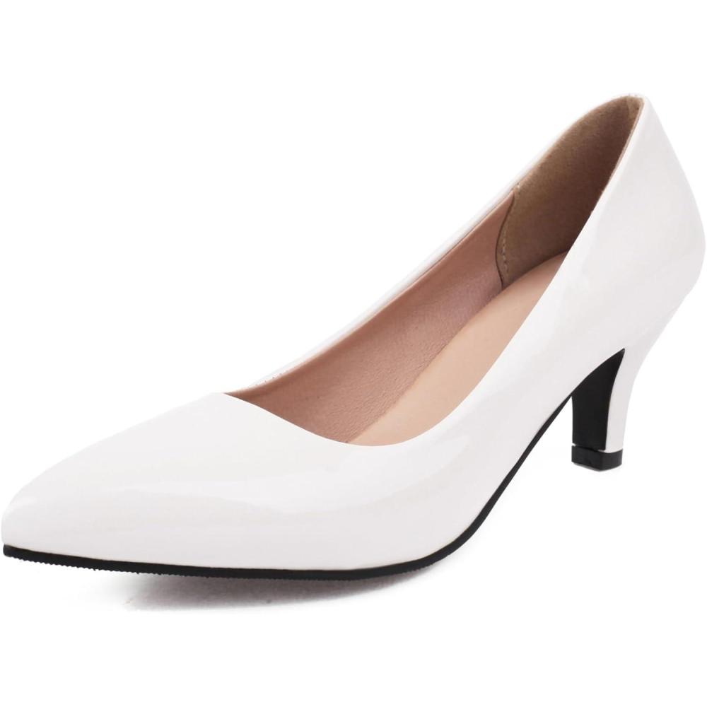 image:imageBviennic Escarpins Pour Femmes Petit Talon 681 Taille 3346Blanc