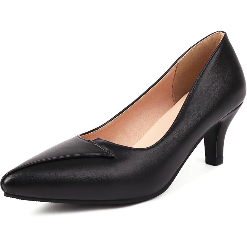 image:imageBviennic Escarpins Pour Femmes Petit Talon 681 Taille 3346Noir 2