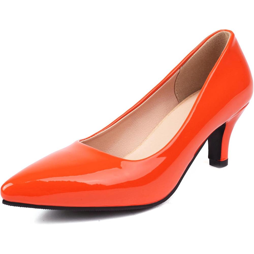 image:imageBviennic Escarpins Pour Femmes Petit Talon 681 Taille 3346Orange