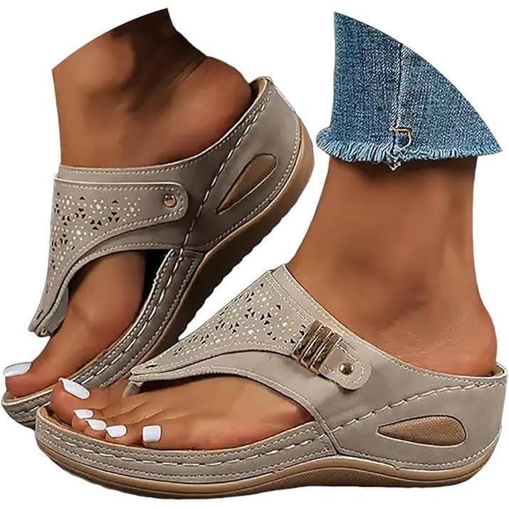 image:imageGnrique Sandales Femme Semelle OrthopDique Femme T Confortable Sandales 2025 CompensEs pour LT Multiples Couleursavec Support PlantaireIdAles pour MarcherB Kaki