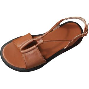 2025 Sandales Femmes Été Confortable Mules en Cuir pour Femme Cadeau Ventes Flash de Printemps Été Sabot Chaussures Compensées Plateforme Orthopédique Sandale Pantoufles Sandales de Marche Pas Cher(Brun)