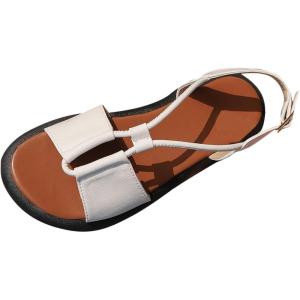 2025 Sandales Femmes Été Confortable Mules en Cuir pour Femme Cadeau Ventes Flash de Printemps Été Sabot Chaussures Compensées Plateforme Orthopédique Sandale Pantoufles Sandales de Marche Pas Cher(Blanc)