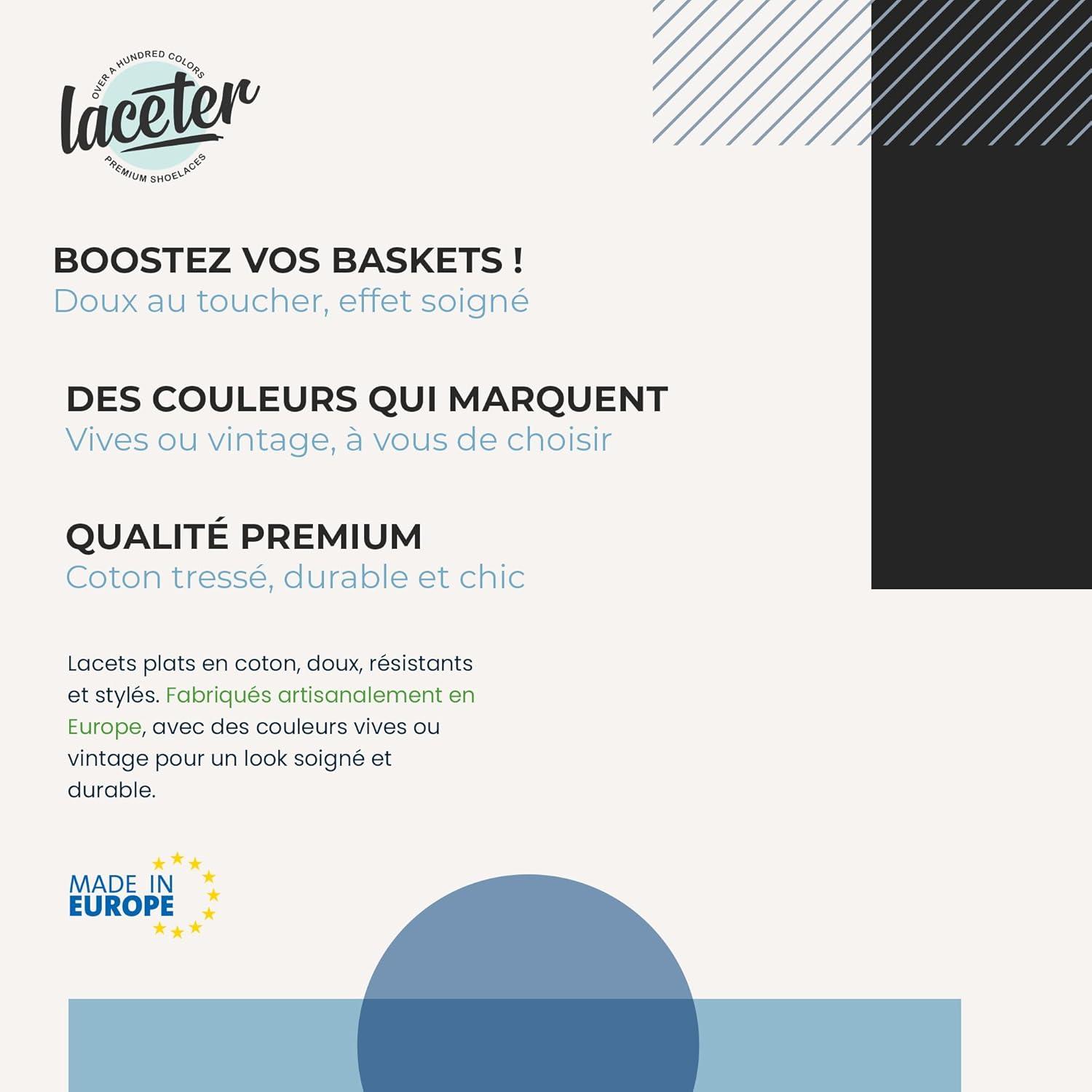 image:imageLaceter 2 Paires de Lacets Plats en Coton 8mm pour Baskets Sneakers Chaussures de Sport ou Ville Confortables Solides Rsistants Pour Homme Femme Enfant2 Paires Rose Fucshia X 2