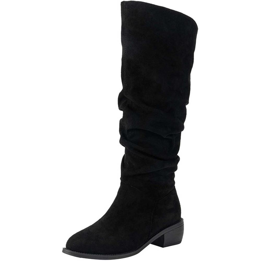 image:image2026 Bottines pour femme en daim mimollet souple et talon pais Bout fermNoir