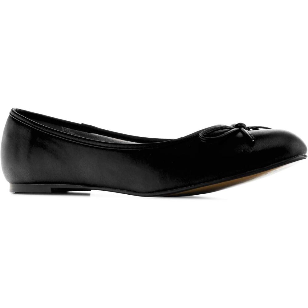 image:imageAndrs Machado Ballerines pour FemmesFilles Talons Plats et nud dcoratif TG104 Chaussures Plates pour lte et lHiver Grandes Pointures du 41 au 46Soft Noir