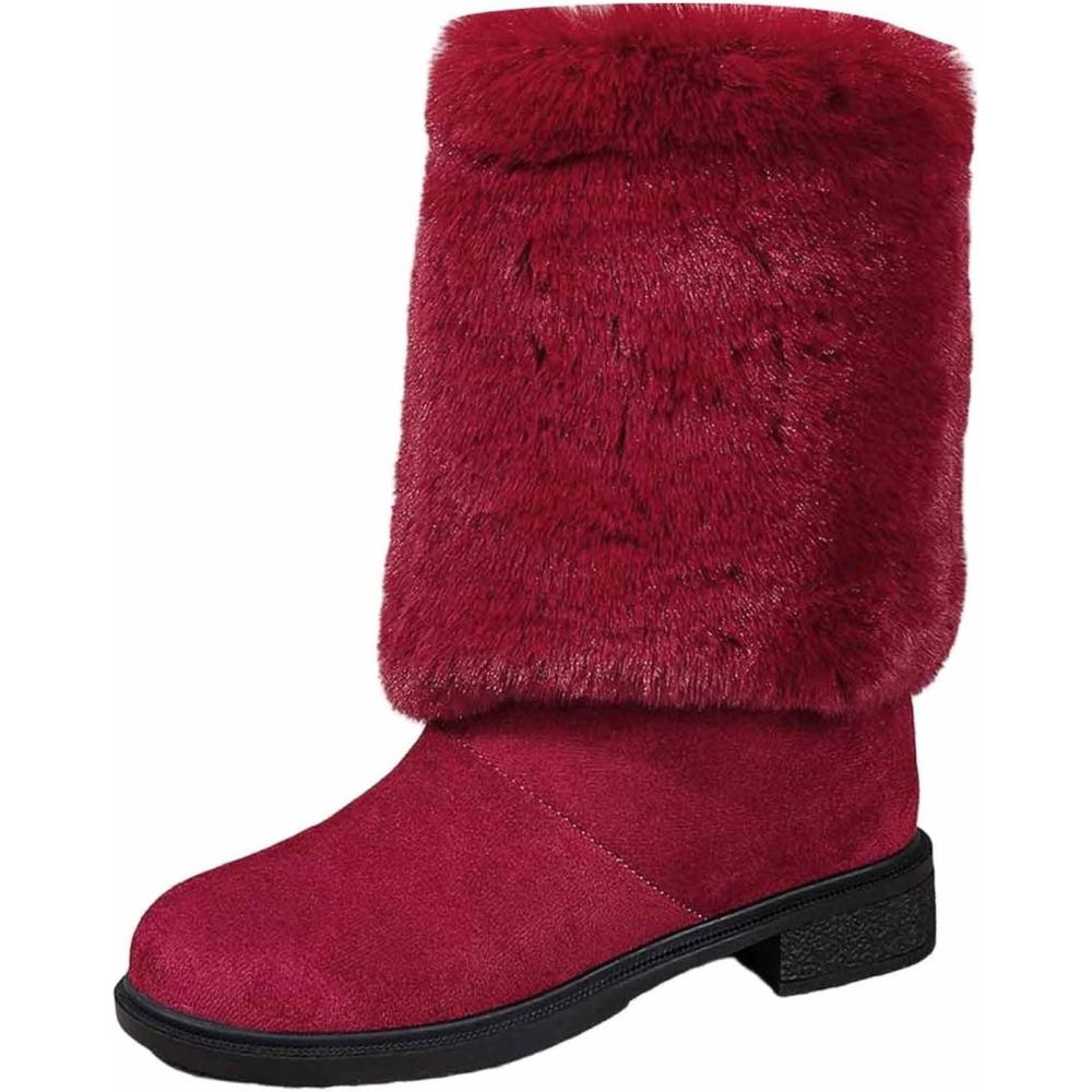 image:imageBottines dhiver 2026 pour femme avec faux bottines mimollet pour une chaleur confortable et un usage quotidien lgant bordeaux 395 EU