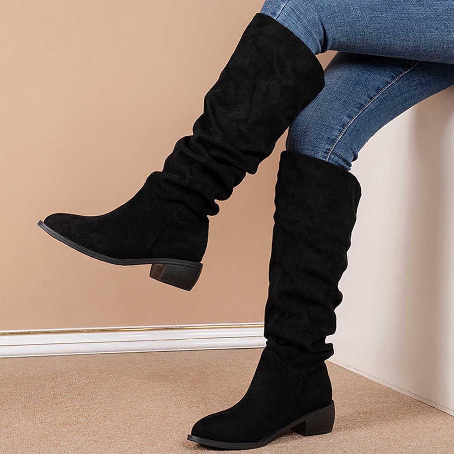 image:image2026 Bottines pour femme en daim mimollet souple et talon pais Bout ferm Noir 365 EU