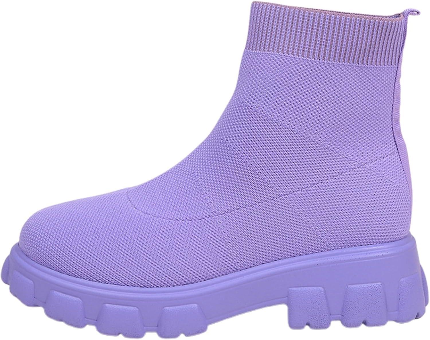 image:imageBottines mimollet pour femme 2026 talon bas tendance enfiler pour tenue dcontracte tenue de voyage et activits de plein air violet 40 EU