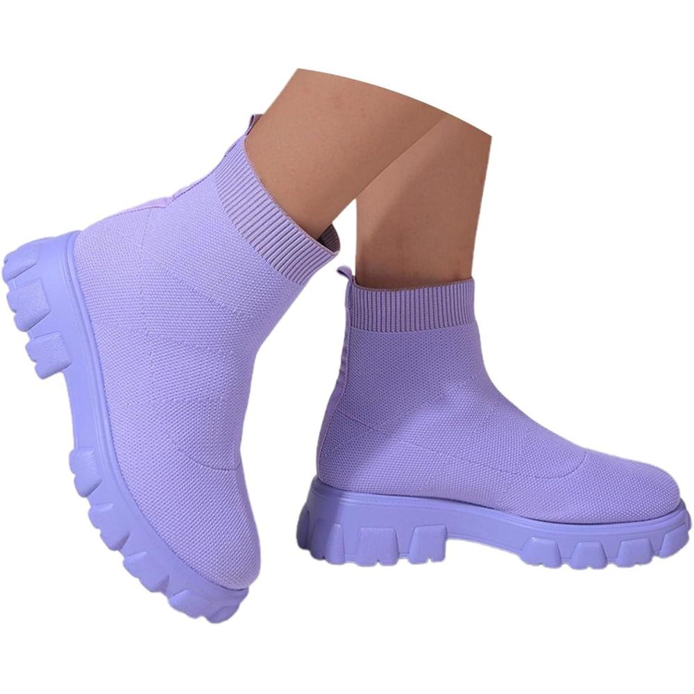image:imageBottines mimollet pour femme 2026 talon bas tendance enfiler pour tenue dcontracte tenue de voyage et activits de plein air violet 40 EU