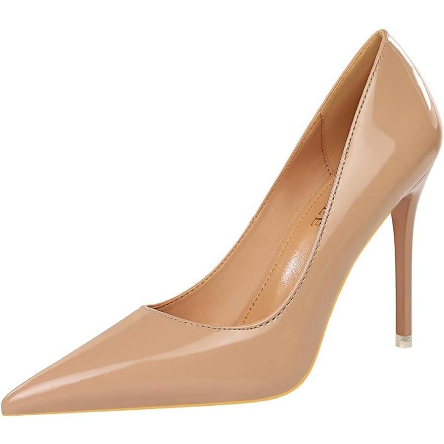 image:imageFemme Escarpins Talons Aiguilles Bout Pointu Pompes Talons Hauts lgante Escarpins Talons Hauts Sexy High Heels Chaussures de Soire Crmonie Mariage FteC Abricot 105CM